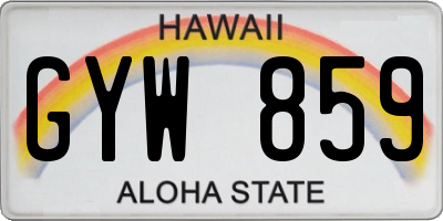 HI license plate GYW859