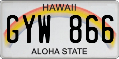 HI license plate GYW866