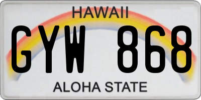 HI license plate GYW868