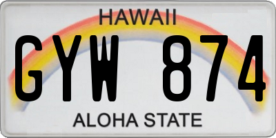 HI license plate GYW874