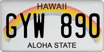 HI license plate GYW890