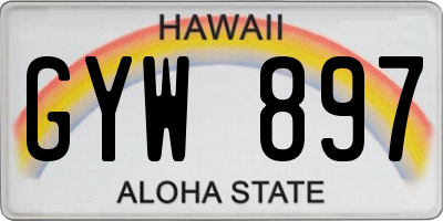 HI license plate GYW897