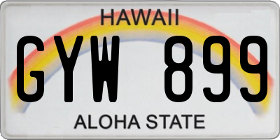 HI license plate GYW899