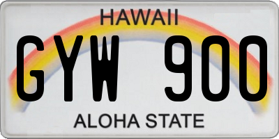 HI license plate GYW900