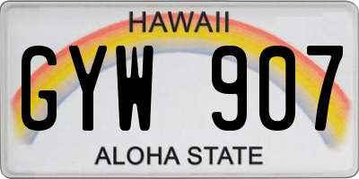 HI license plate GYW907
