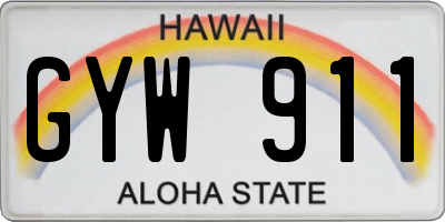 HI license plate GYW911
