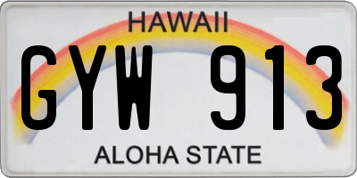 HI license plate GYW913