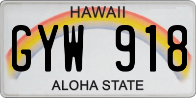 HI license plate GYW918