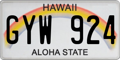 HI license plate GYW924