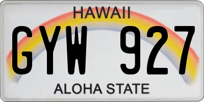 HI license plate GYW927