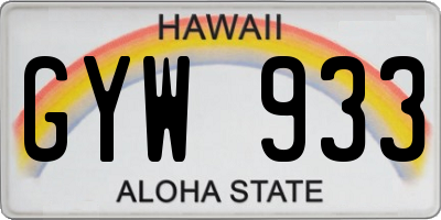 HI license plate GYW933