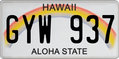 HI license plate GYW937