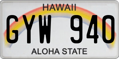 HI license plate GYW940