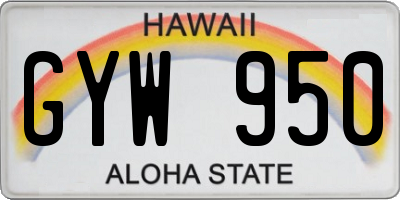 HI license plate GYW950