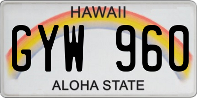 HI license plate GYW960