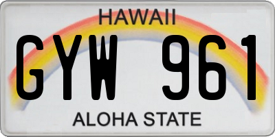 HI license plate GYW961