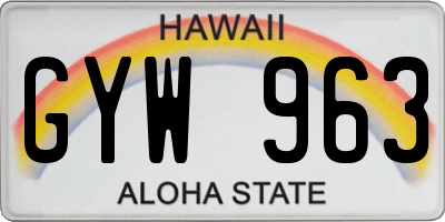 HI license plate GYW963