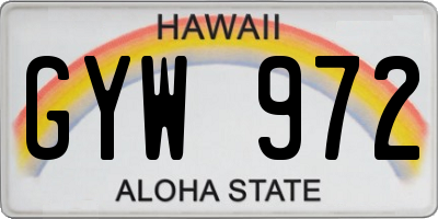 HI license plate GYW972