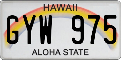HI license plate GYW975