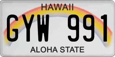 HI license plate GYW991