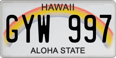 HI license plate GYW997