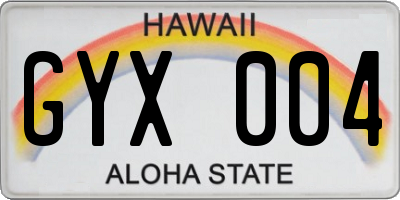 HI license plate GYX004