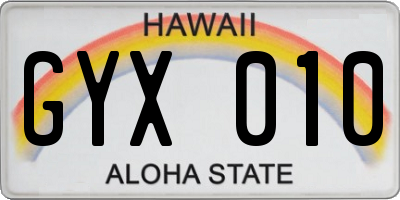 HI license plate GYX010