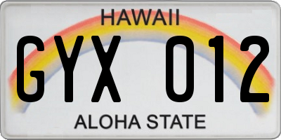 HI license plate GYX012