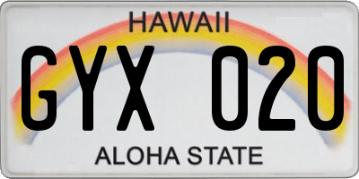 HI license plate GYX020