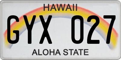 HI license plate GYX027