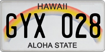 HI license plate GYX028