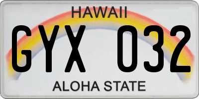 HI license plate GYX032