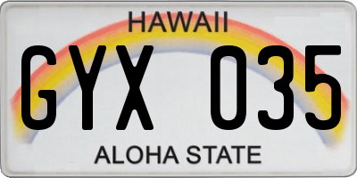 HI license plate GYX035