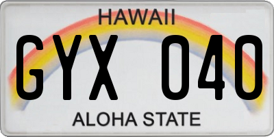 HI license plate GYX040
