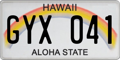 HI license plate GYX041