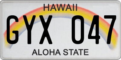 HI license plate GYX047