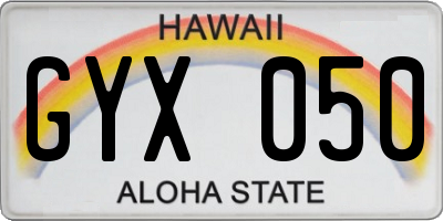 HI license plate GYX050
