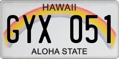 HI license plate GYX051