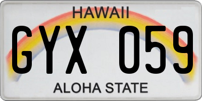 HI license plate GYX059