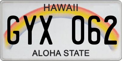 HI license plate GYX062