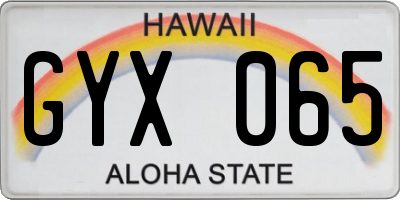 HI license plate GYX065