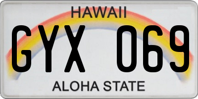 HI license plate GYX069