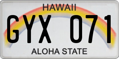 HI license plate GYX071