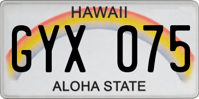 HI license plate GYX075