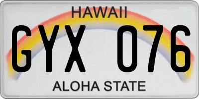 HI license plate GYX076