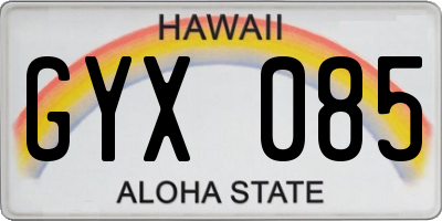 HI license plate GYX085