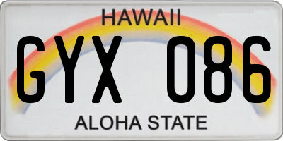 HI license plate GYX086