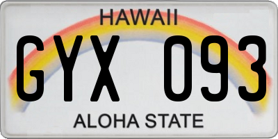 HI license plate GYX093