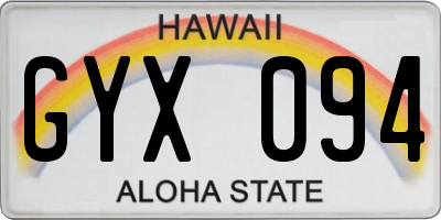 HI license plate GYX094