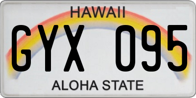 HI license plate GYX095